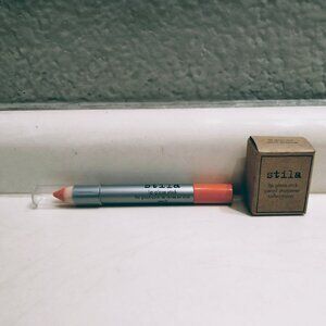 NEW STILA LIP GLAZE STICK SHADE PEACH + PENCIL SHARPENER